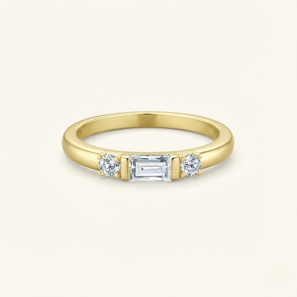 Emerald-Cut Three-Stone Ring – Macy
