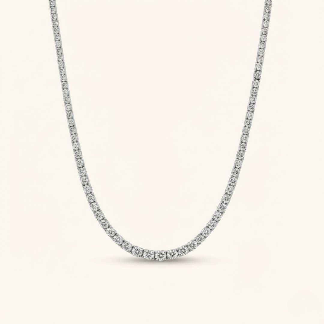 6.5mm Tennis Necklace – 18k Gold