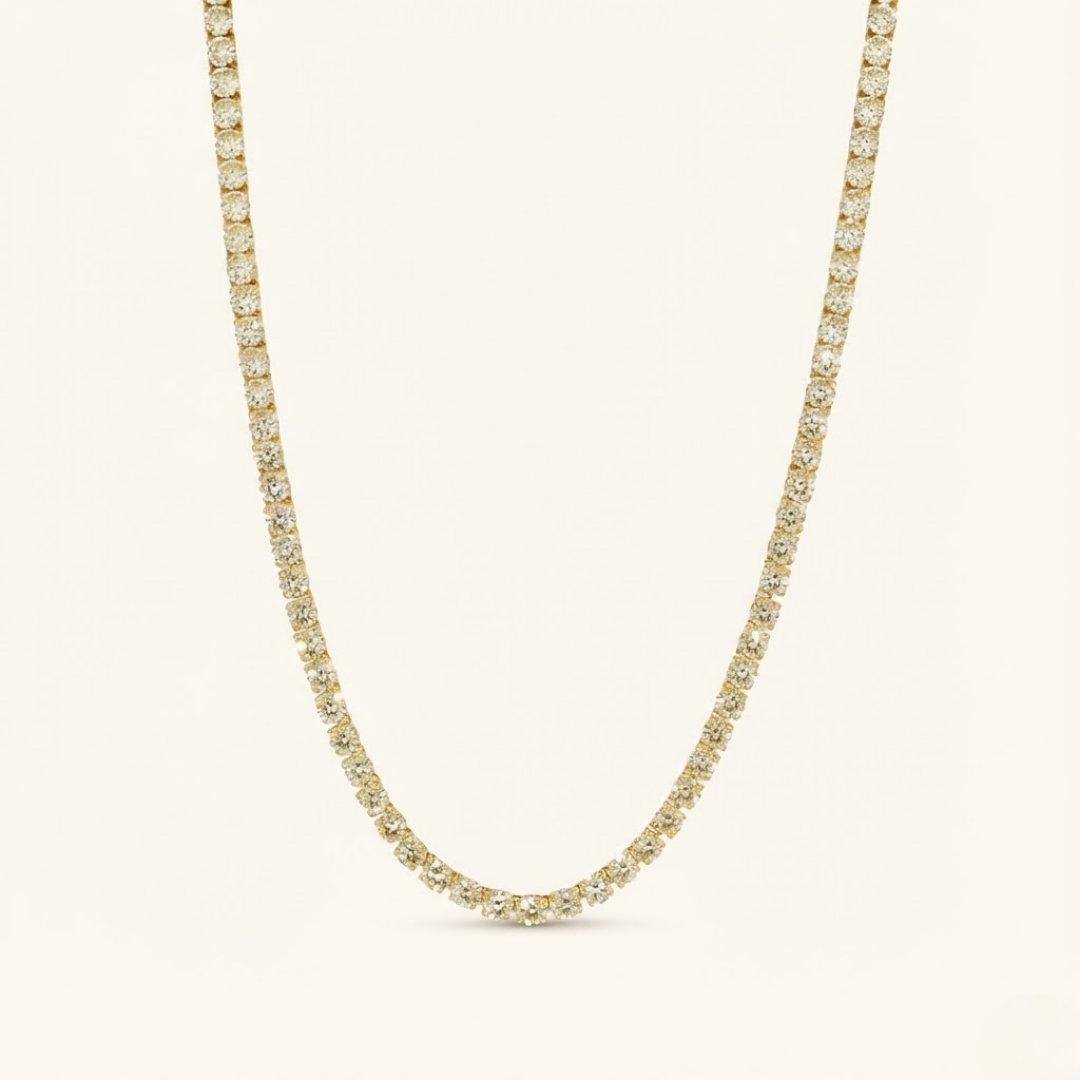 5mm Tennis Necklace – 18k Gold