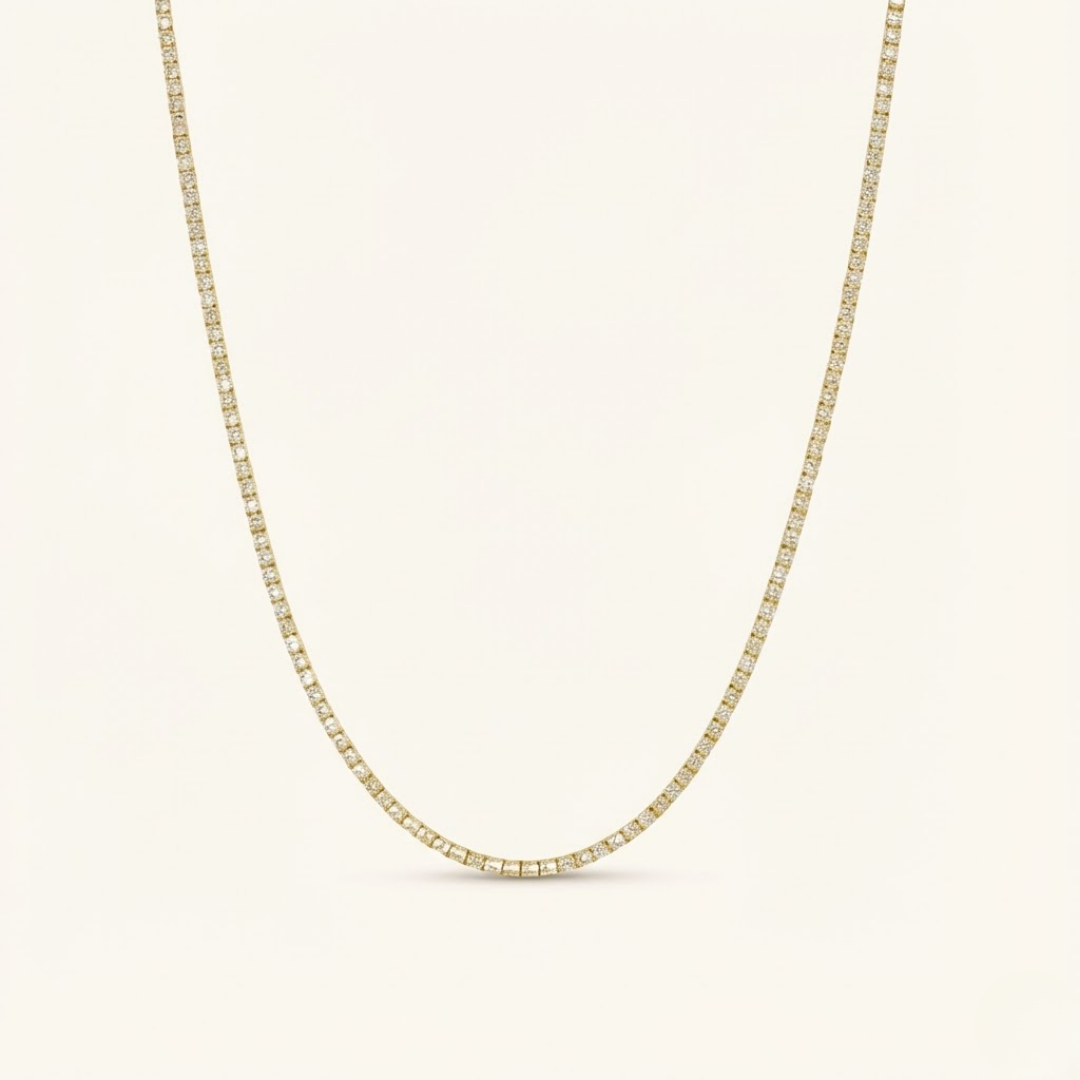 4mm Tennis Necklace – 18k Rose Gold