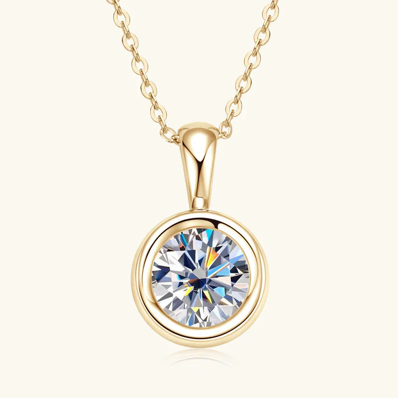 Heart Bezel Circle Pendant Necklace – Lavelle