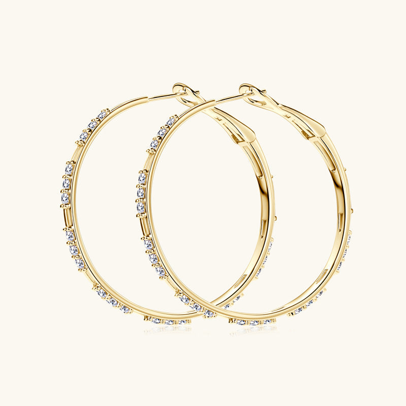Round Pavé Hoop Earrings – Cael