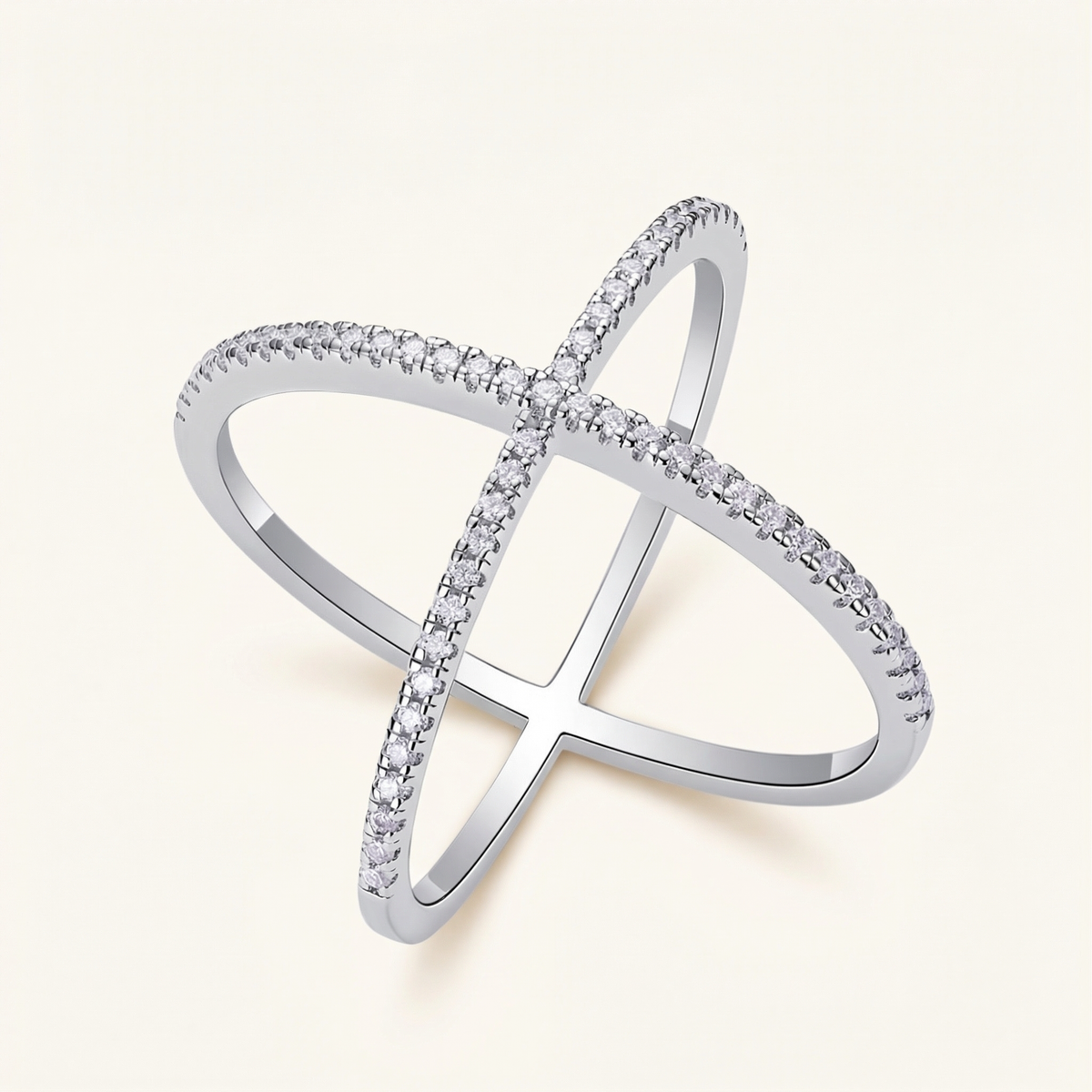 Round Pavé Cross Ring – Stella