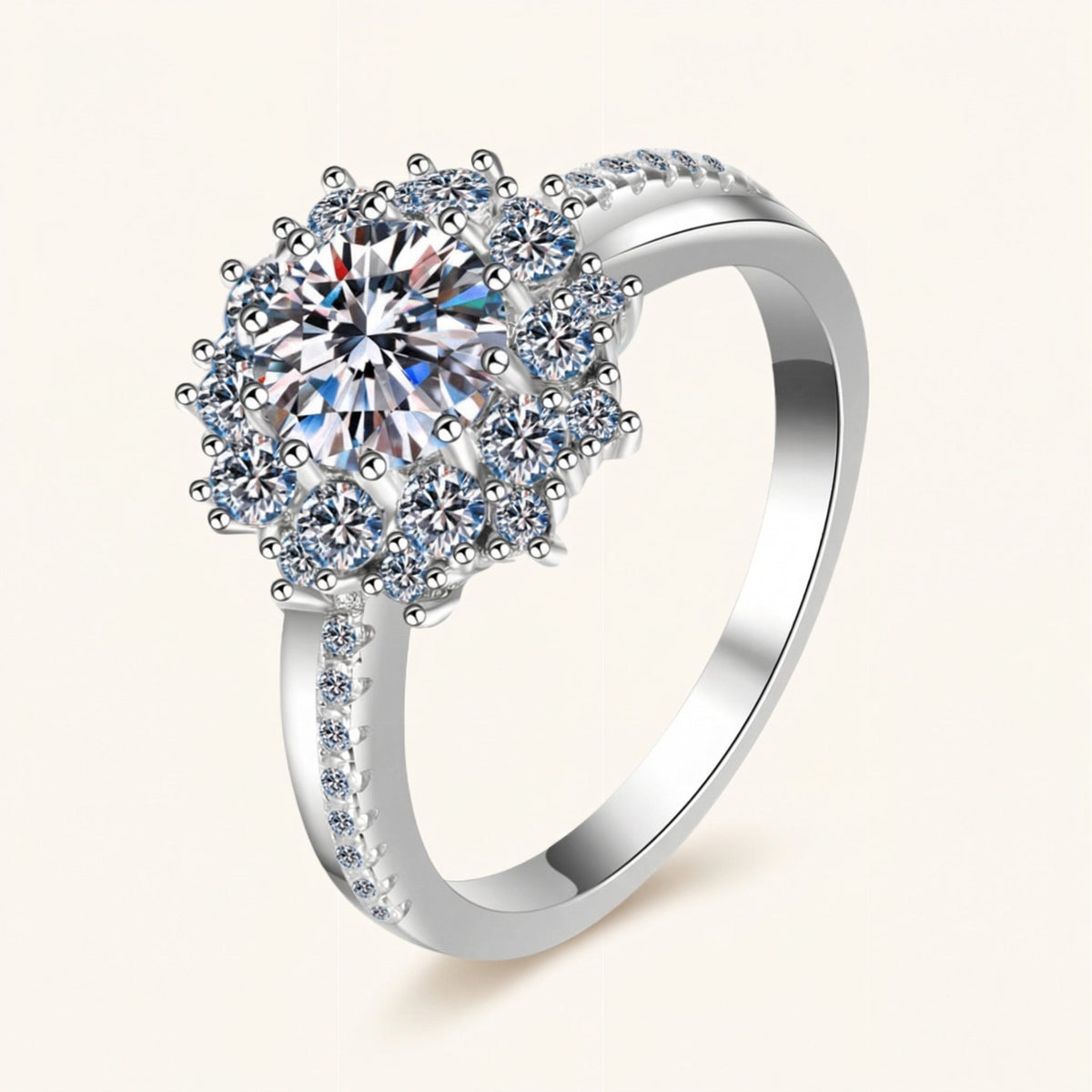 Round Halo Circle Ring – Olive