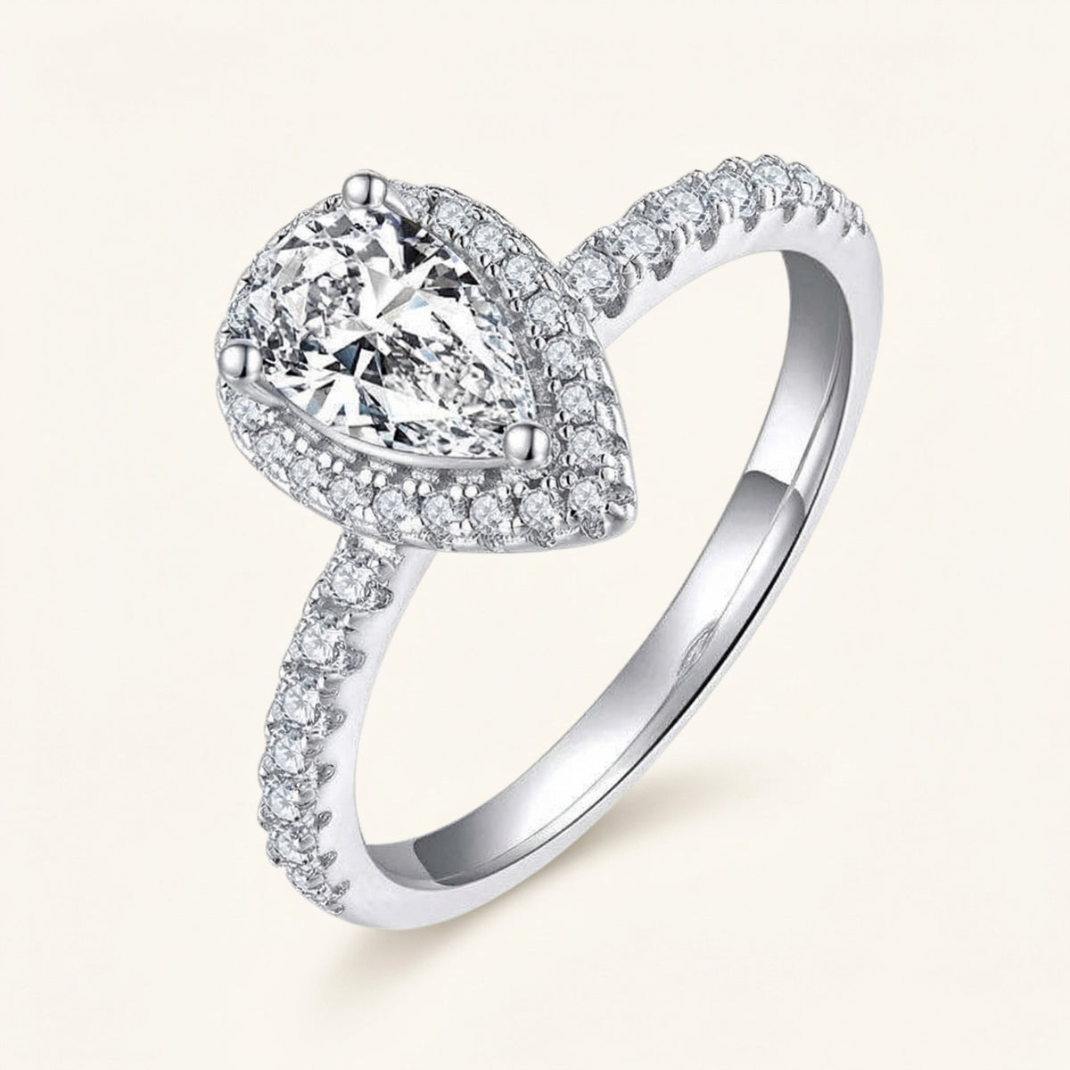 Pear Halo Ring – Lexi