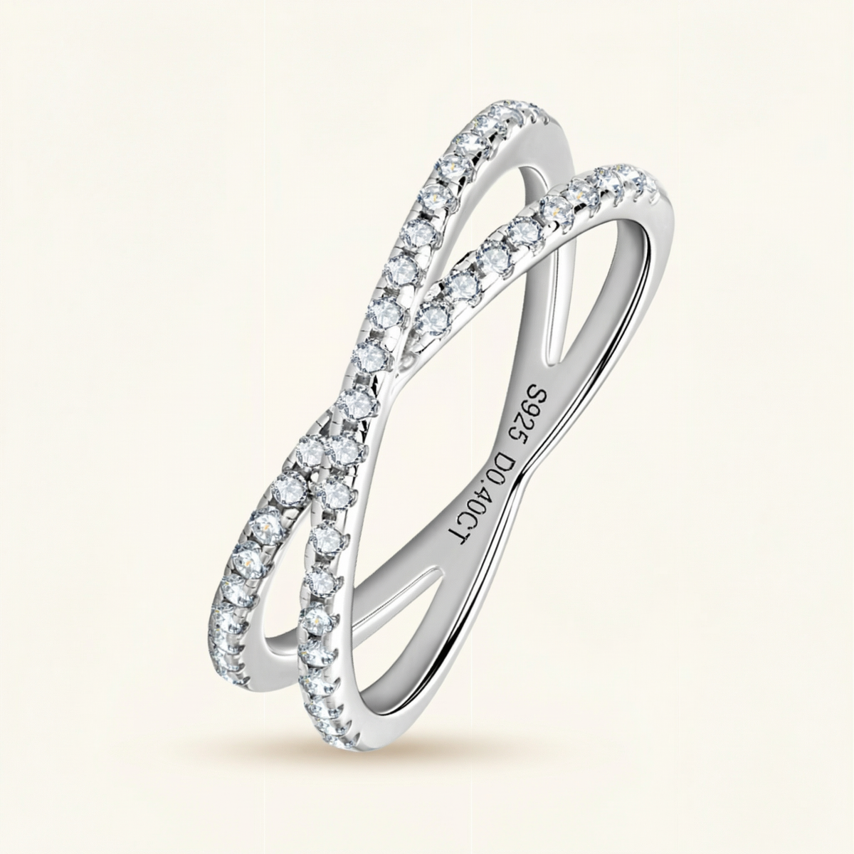 Round Pavé Cross Ring – Keira