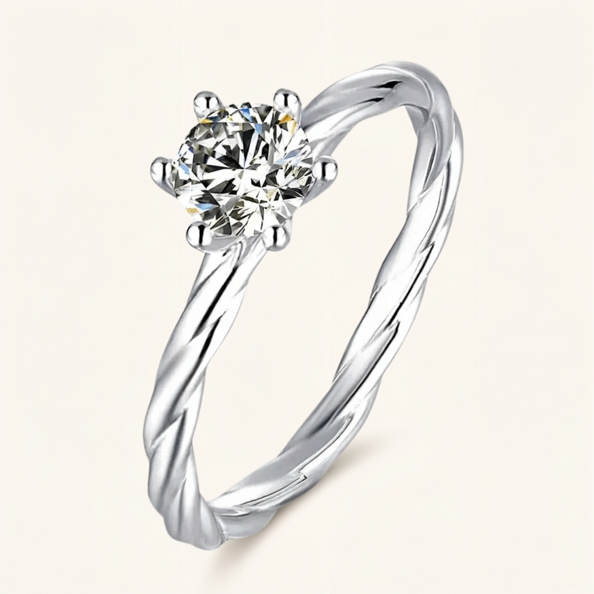 Round Solitaire Twist Ring – Tinsley