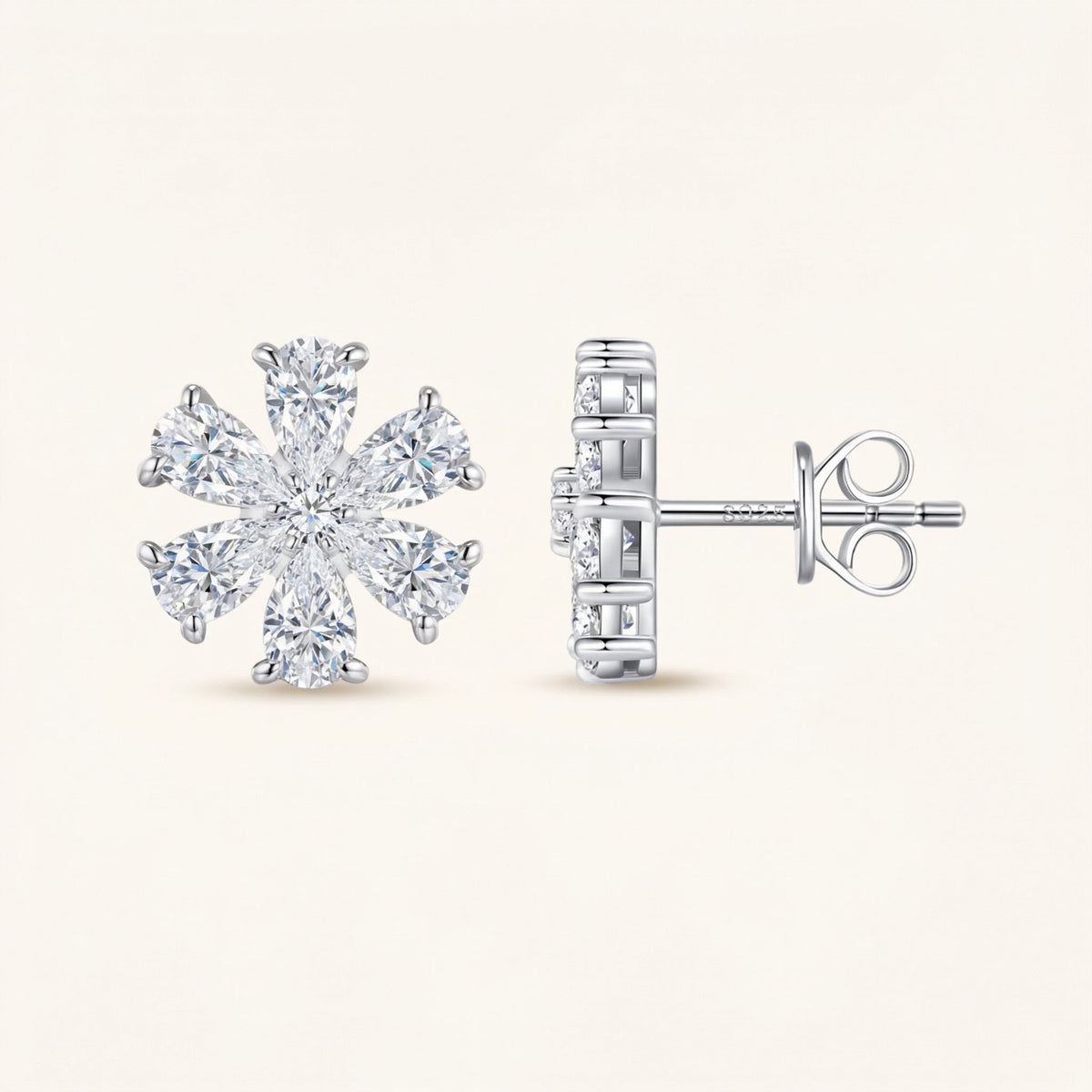 Pear Flower Stud Earrings – Nadia