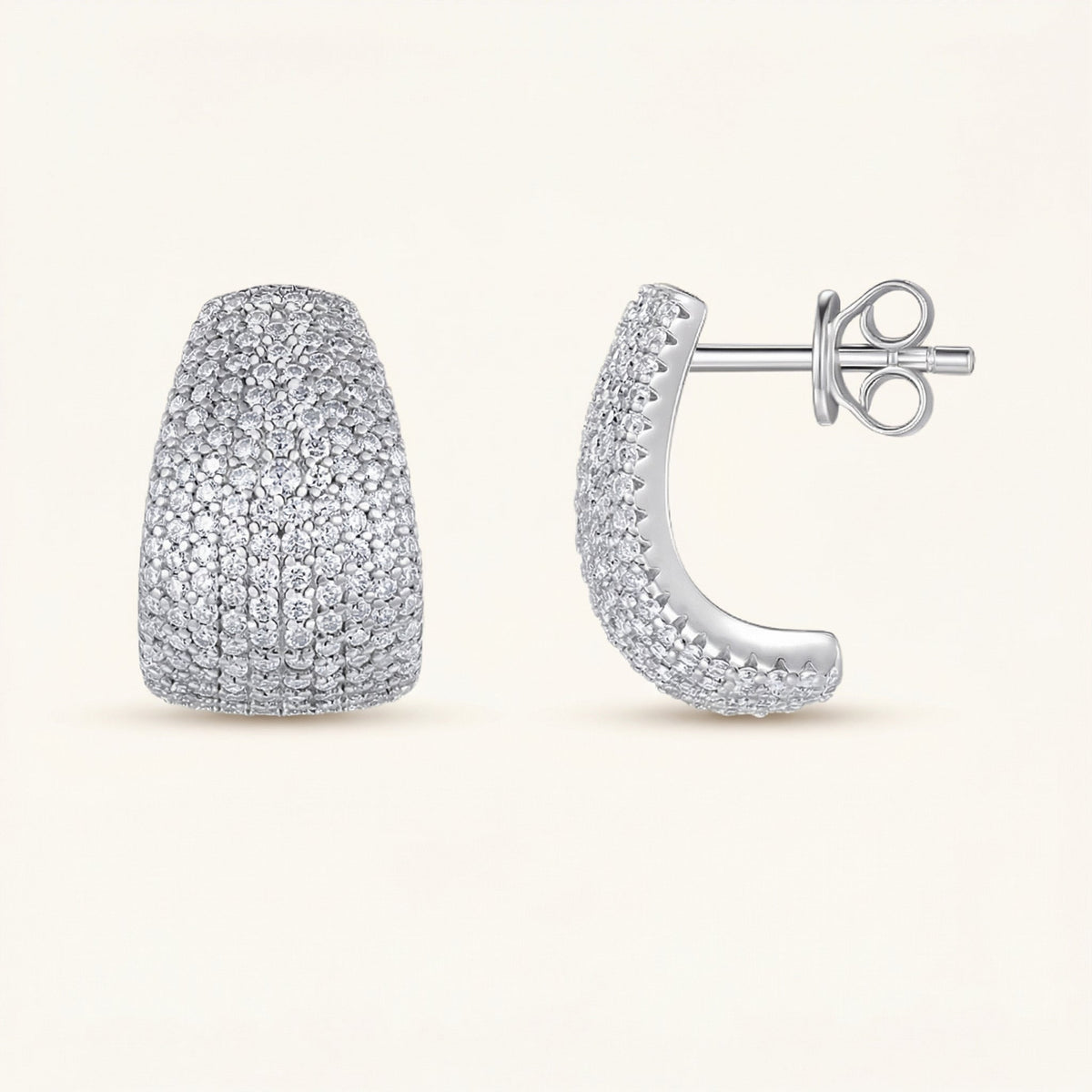 Pavé Hoop Earrings – Brielle