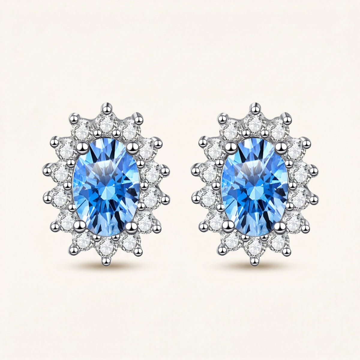 Oval Halo Earrings – Indira