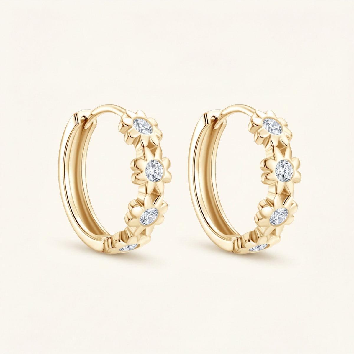 Round Flower Hoop Earrings – Novalee