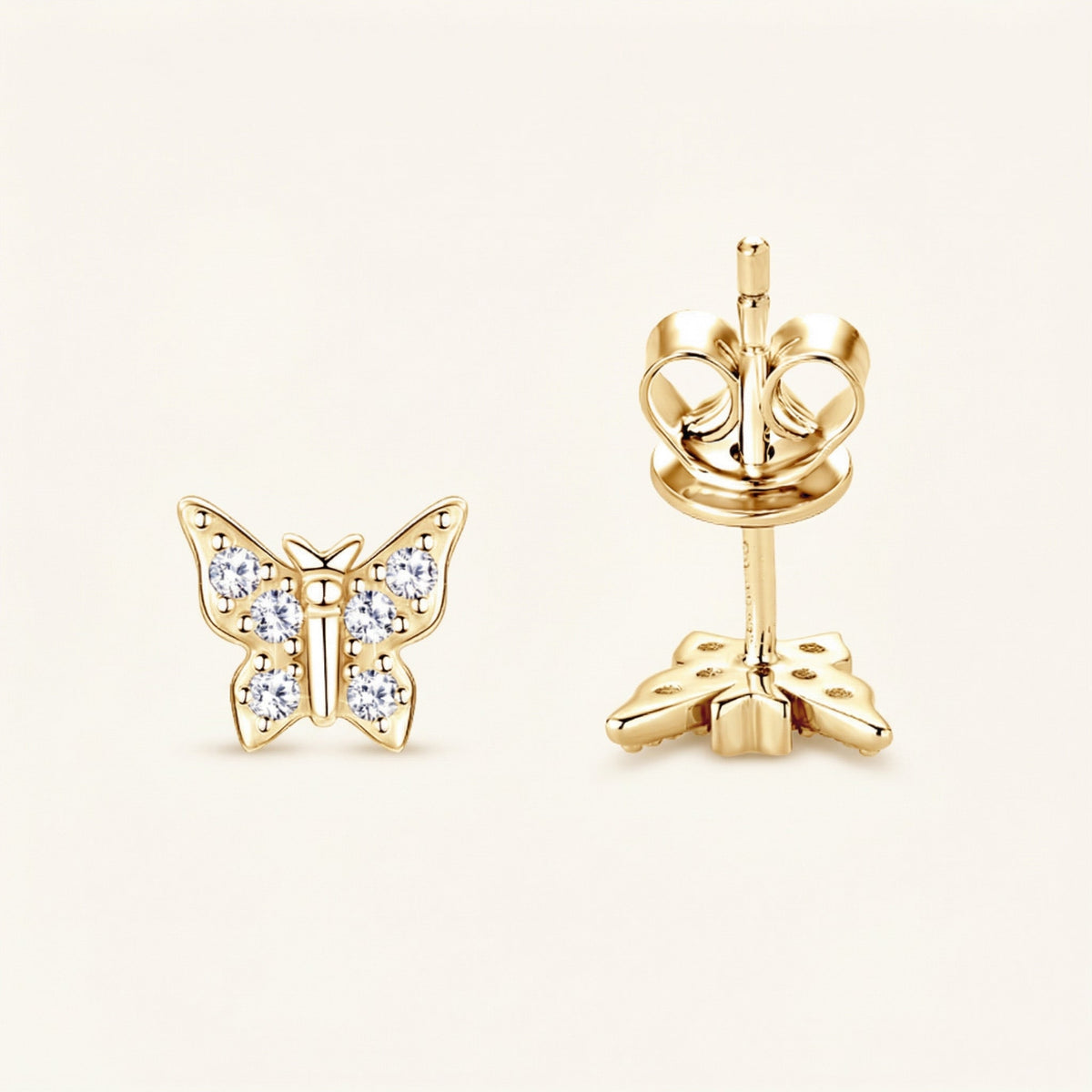 Round Butterfly Stud Earrings – Odessa
