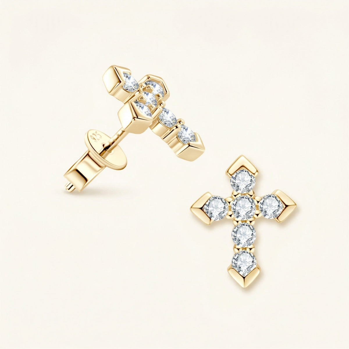 Round Cross Stud Earrings – Blythe
