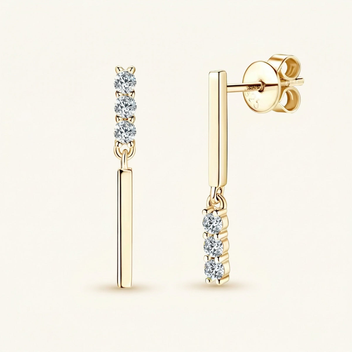 Round Bar Stud Earrings – Cameo