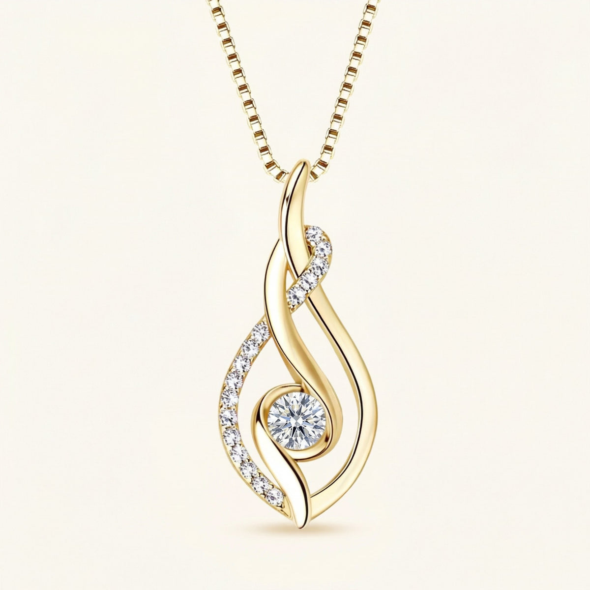 Round Pavé Pendant Necklace – Elspeth