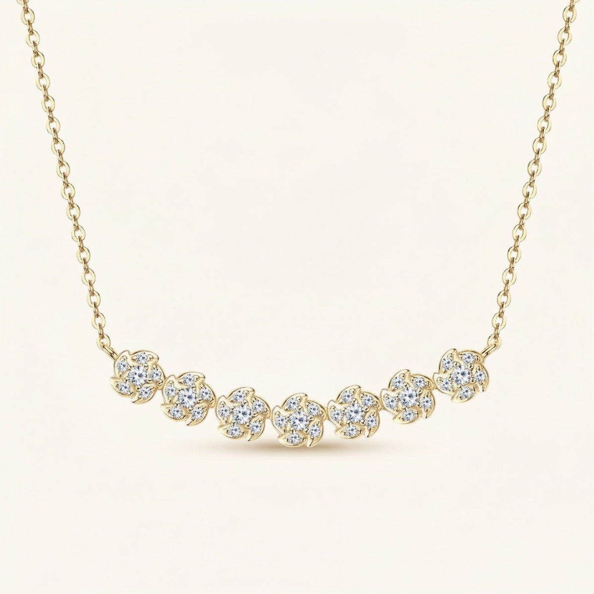 Round Cluster Flower Chain Necklace – Tarian