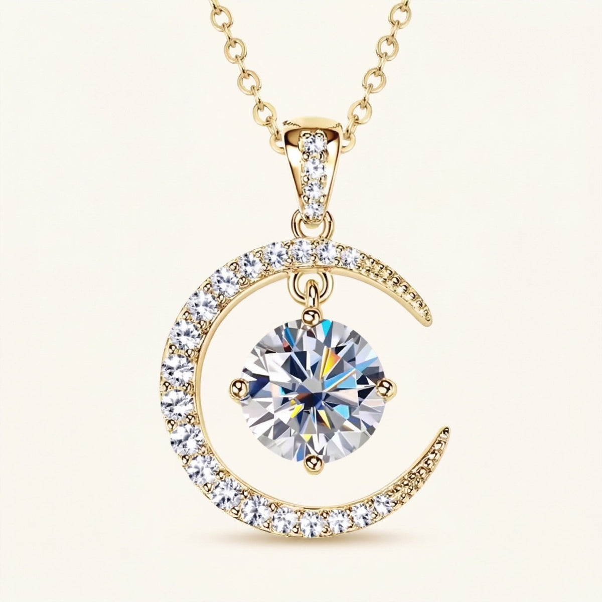 Round Pavé Circle Chain Necklace – Solaine