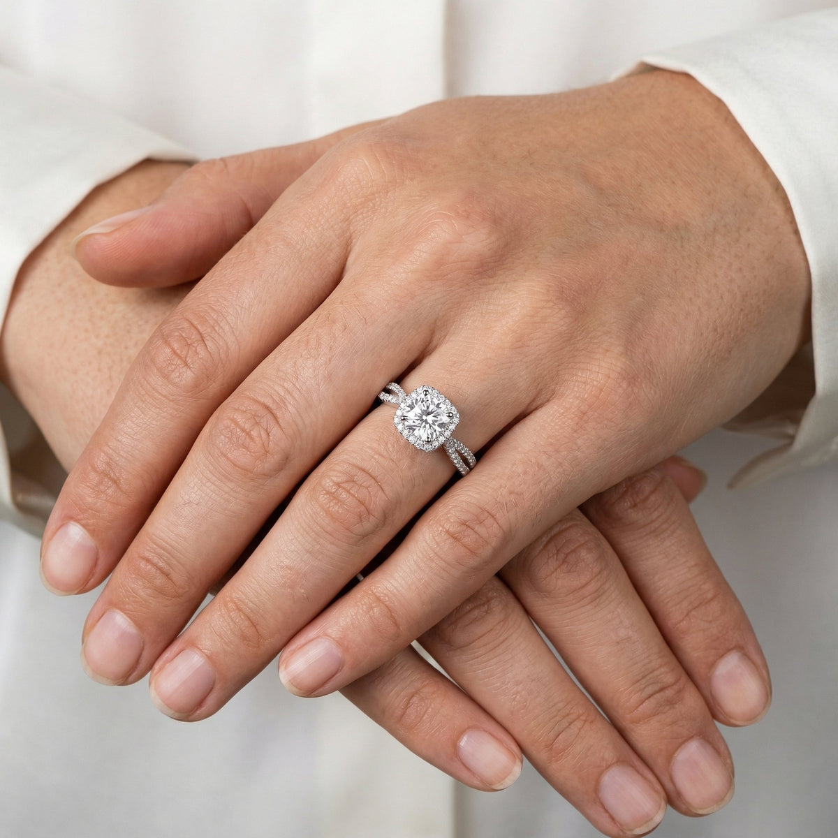 Emerald-Cut Halo Ring – Eden