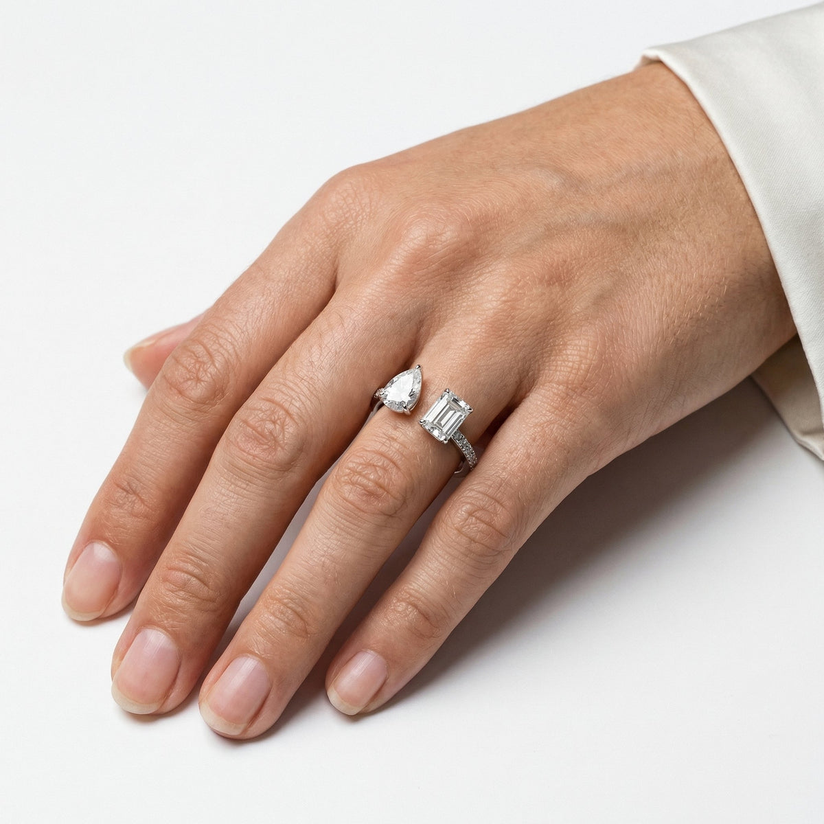 Emerald-Cut Pavé Ring – Gemma