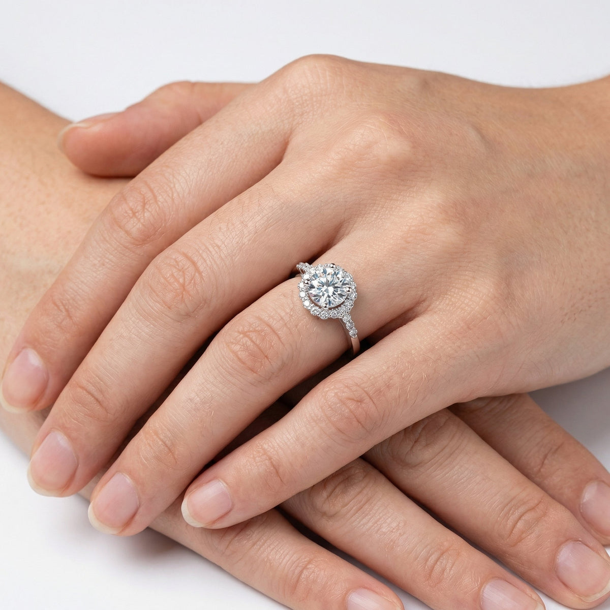 Round Halo Flower Ring – Reagan