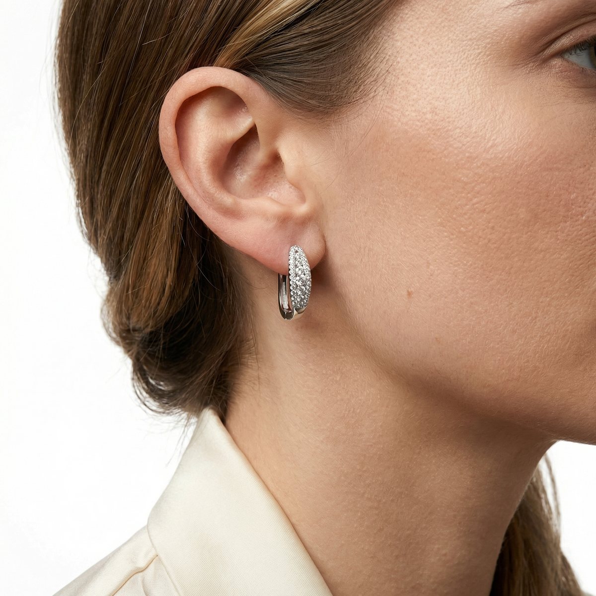 Pavé Hoop Earrings – Fallon