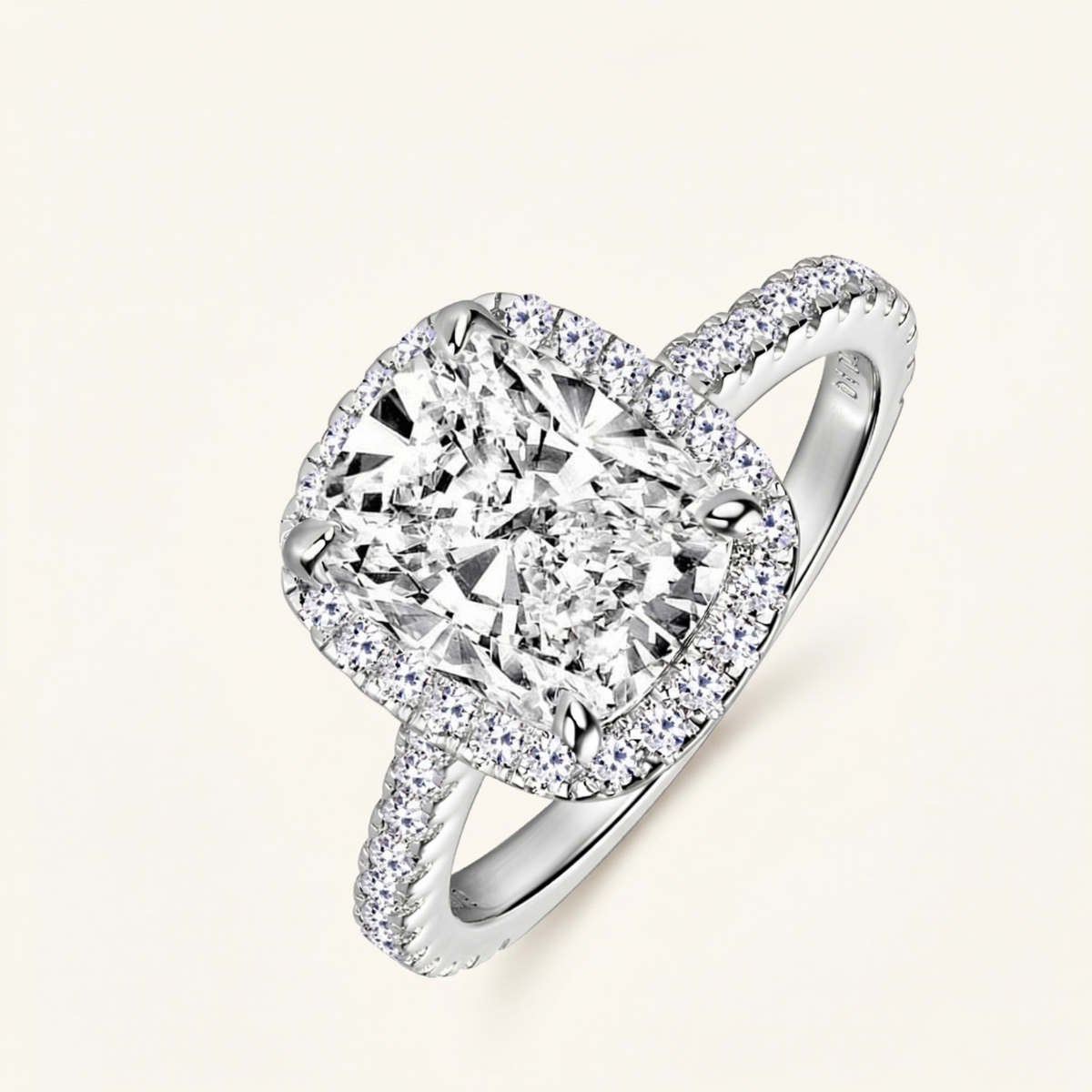 Cushion Halo Circle Ring – Nina