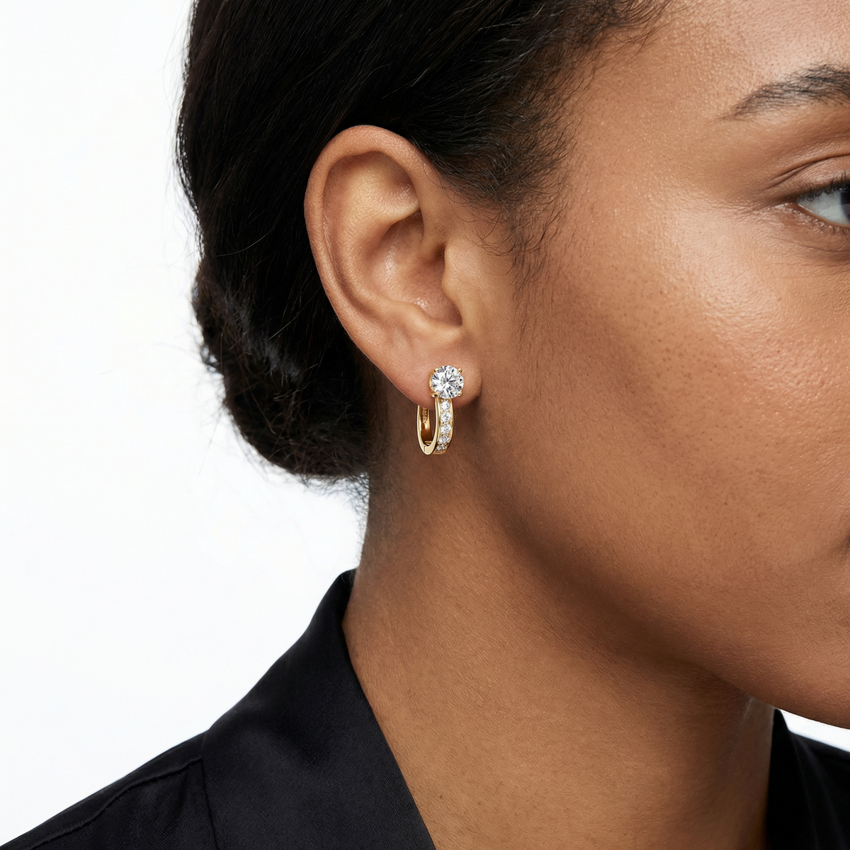 Round Solitaire Hoop Earrings – Aurelia