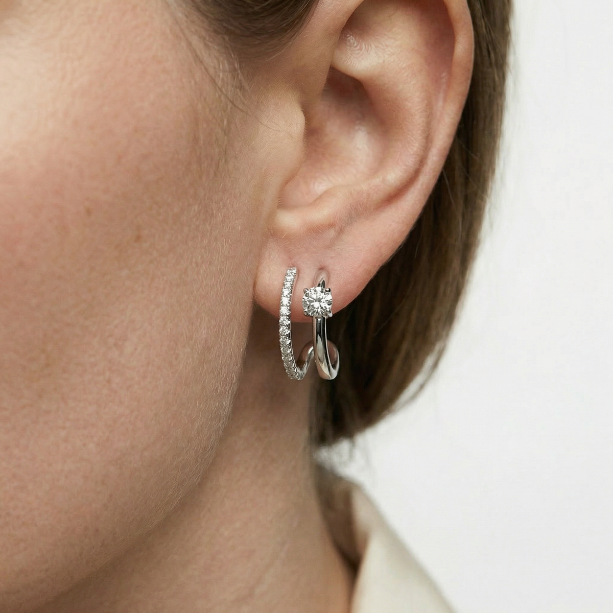 Round Pavé Hoop Earrings – Caia