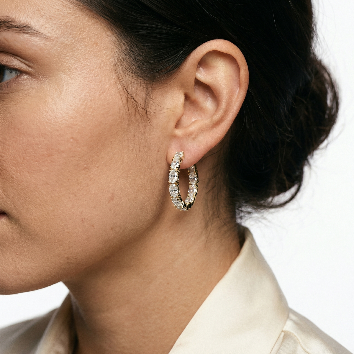 Oval Circle Hoop Earrings – Cassia