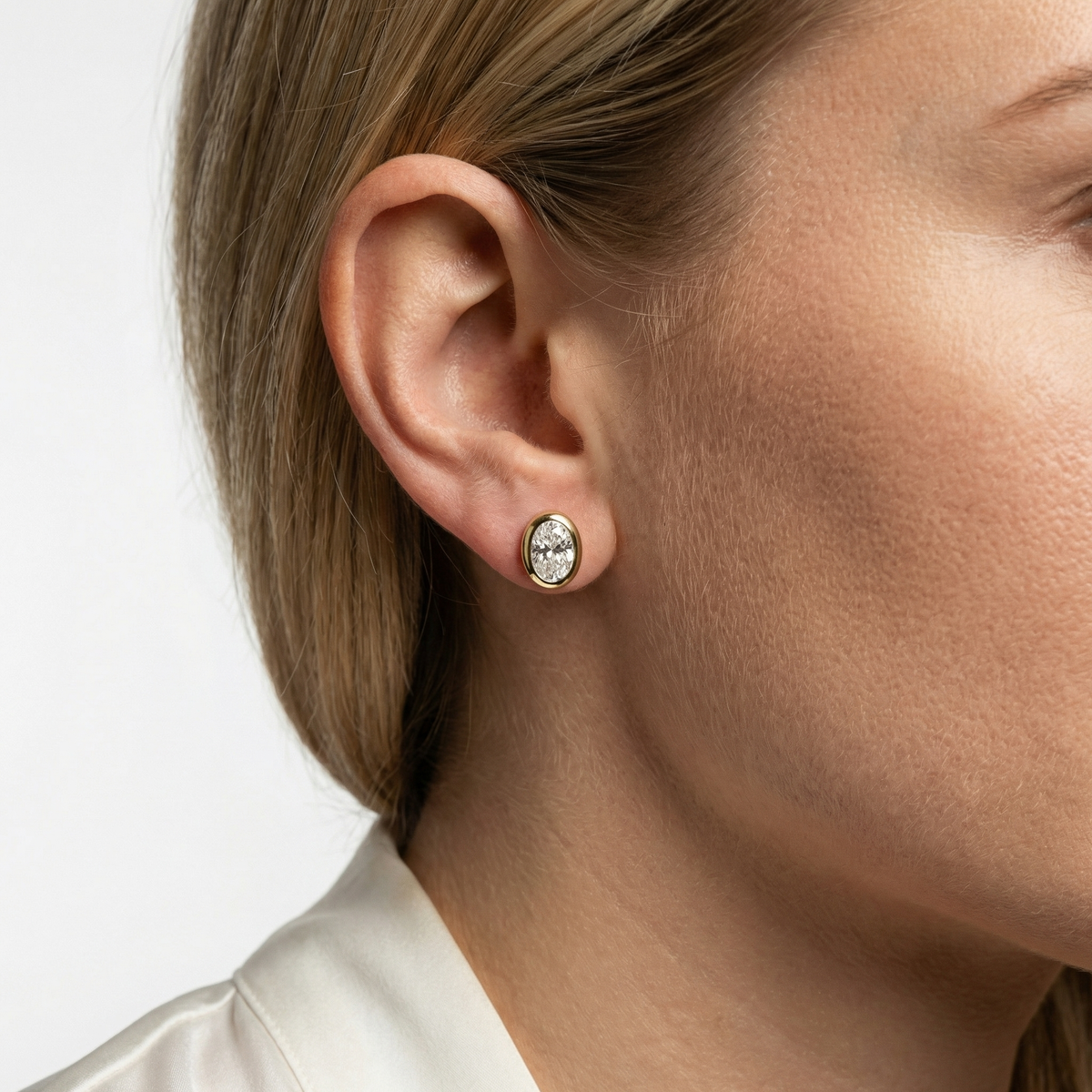 Round Bezel Stud Earrings – Serine