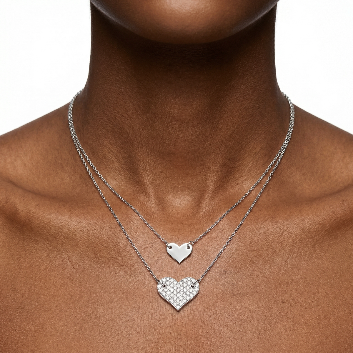 Heart Pavé Pendant Necklace – Mirabelle