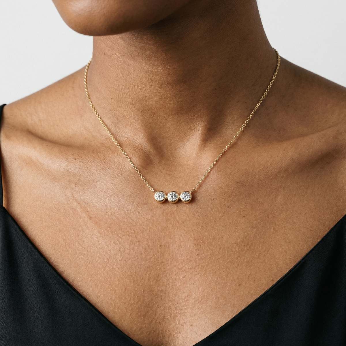 Round Bezel Chain Necklace – Catrelle