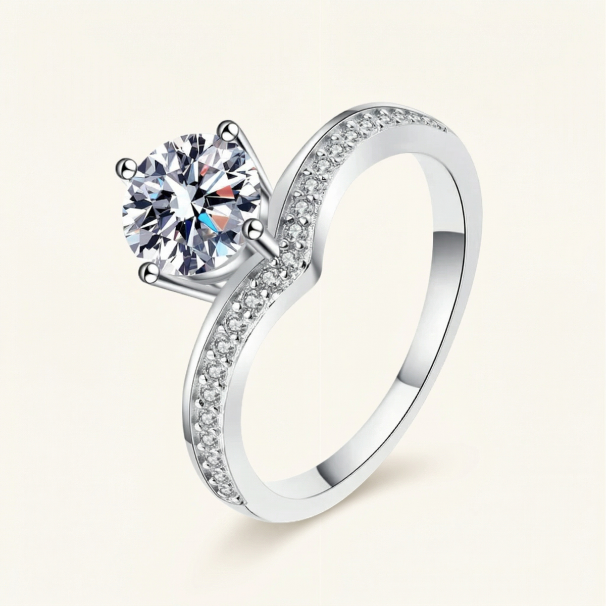 Round Solitaire Twist Ring – Vanna