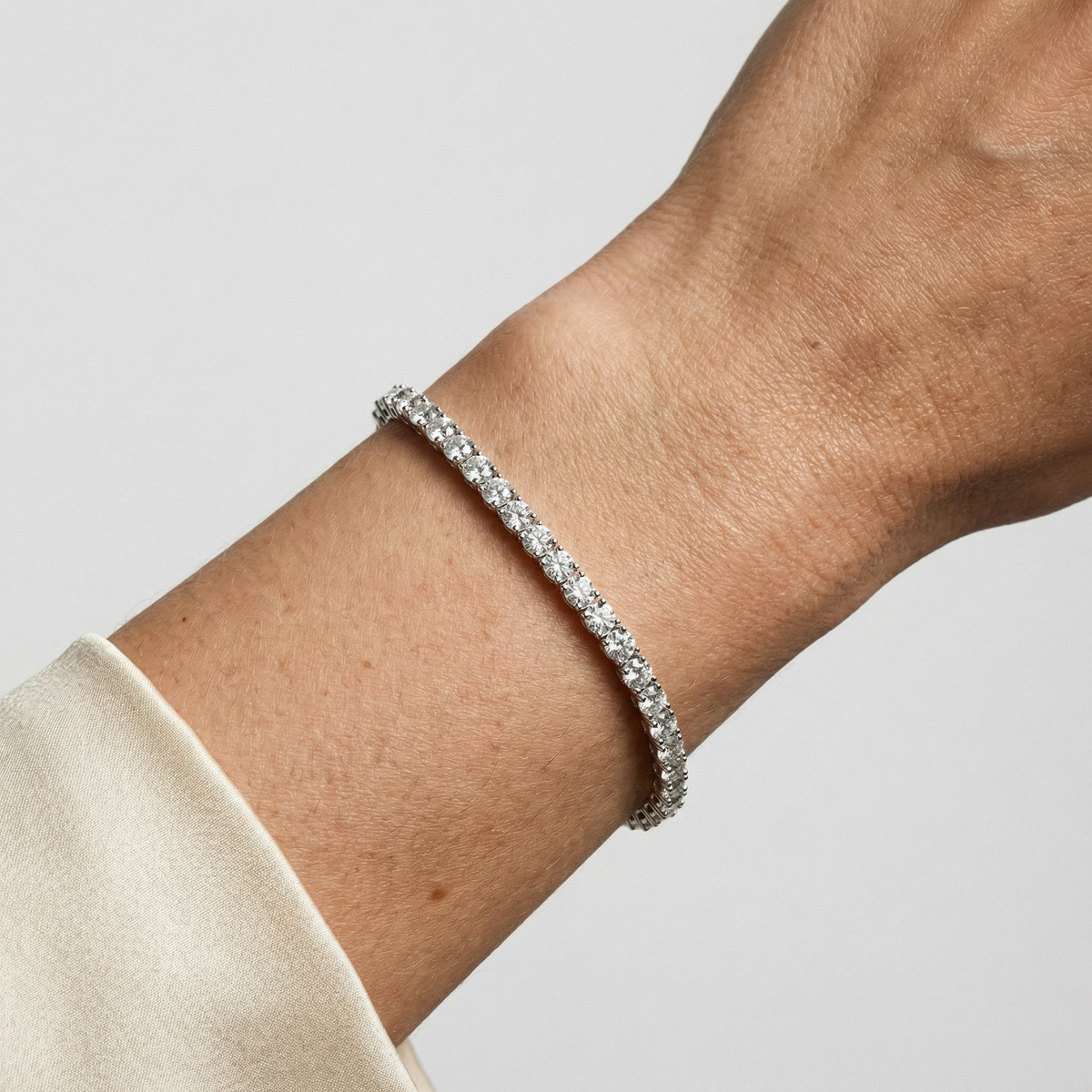 3mm Tennis Bracelet – 18k White Gold