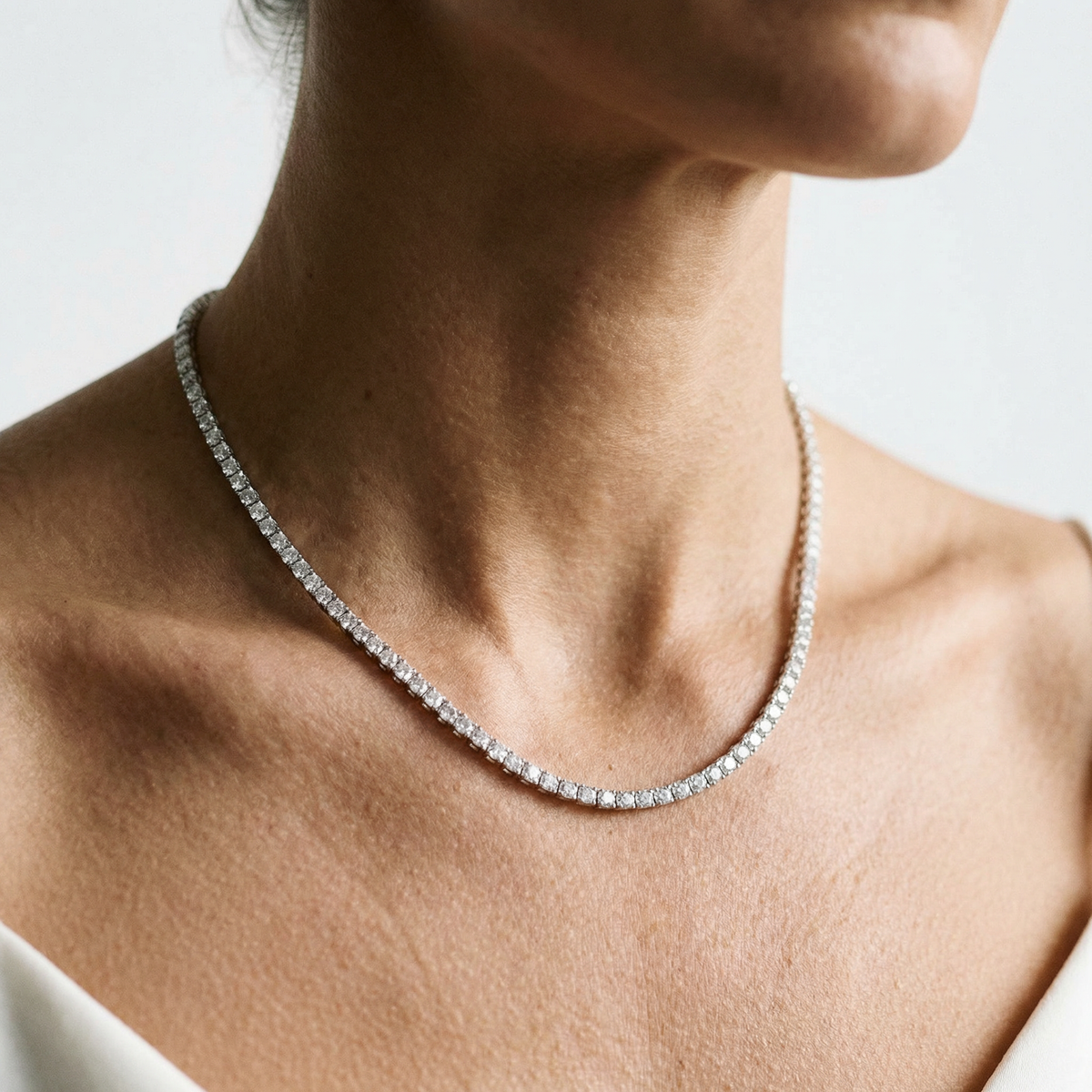 3mm Tennis Necklace – 18k Rose Gold