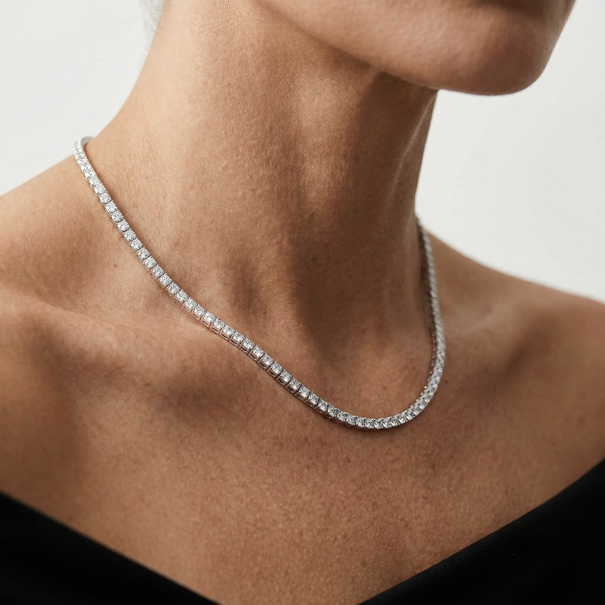 4mm Tennis Necklace – 18k Gold